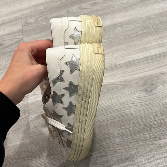 Saint Laurent
Court Classic Leather Platform Sneaker, Off White/Platinum - Picture 6 of 7